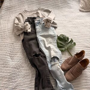 Levi's Black and Light Blue Straight Leg Jeans